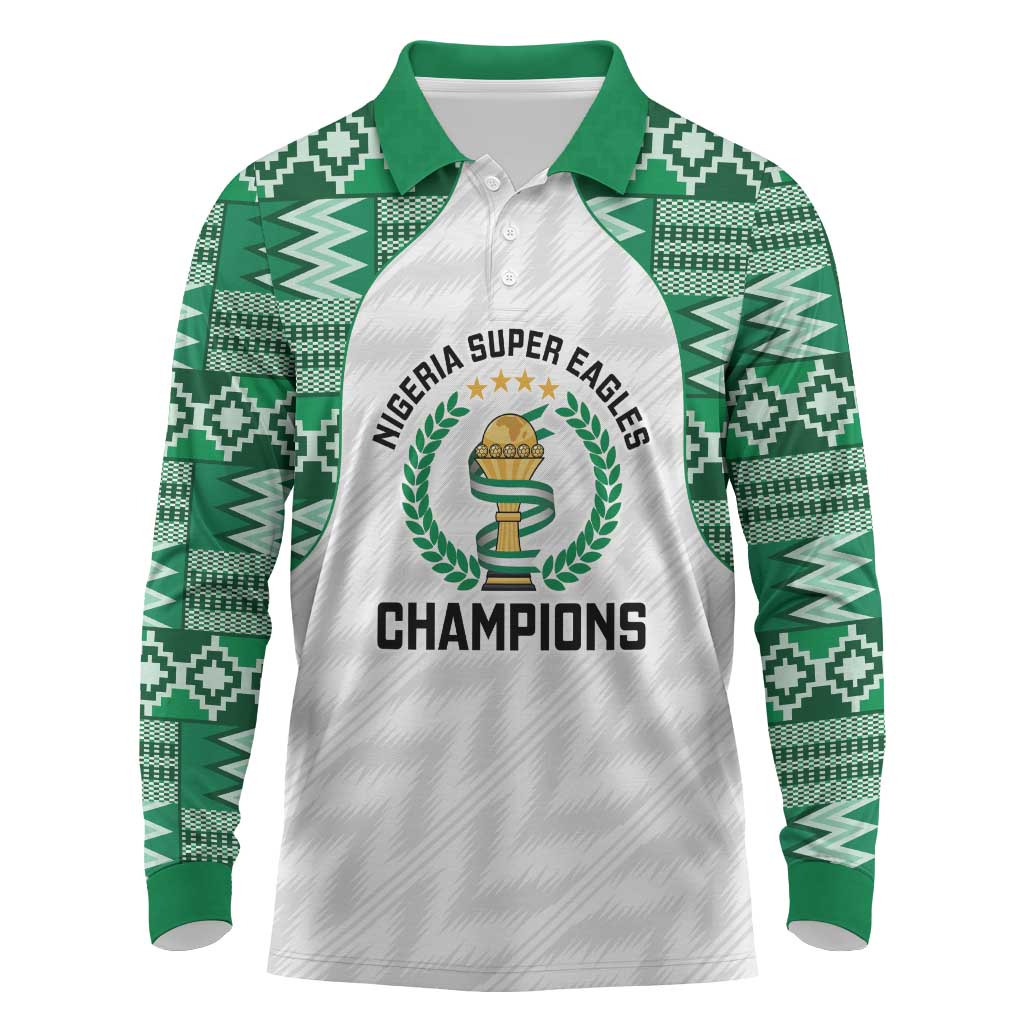 Custom Nigeria Super Eagles Long Sleeve Polo Shirt African Football Champions 2025