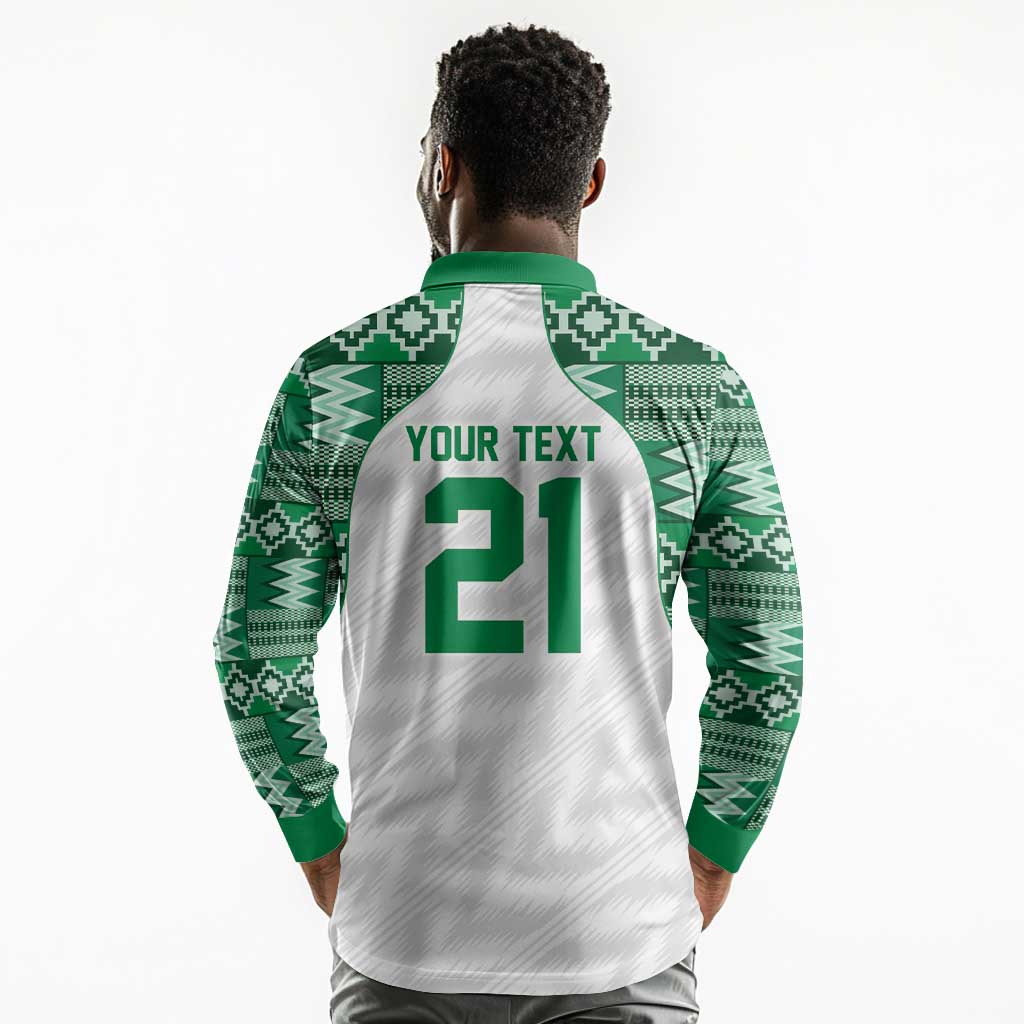 Custom Nigeria Super Eagles Long Sleeve Polo Shirt African Football Champions 2025