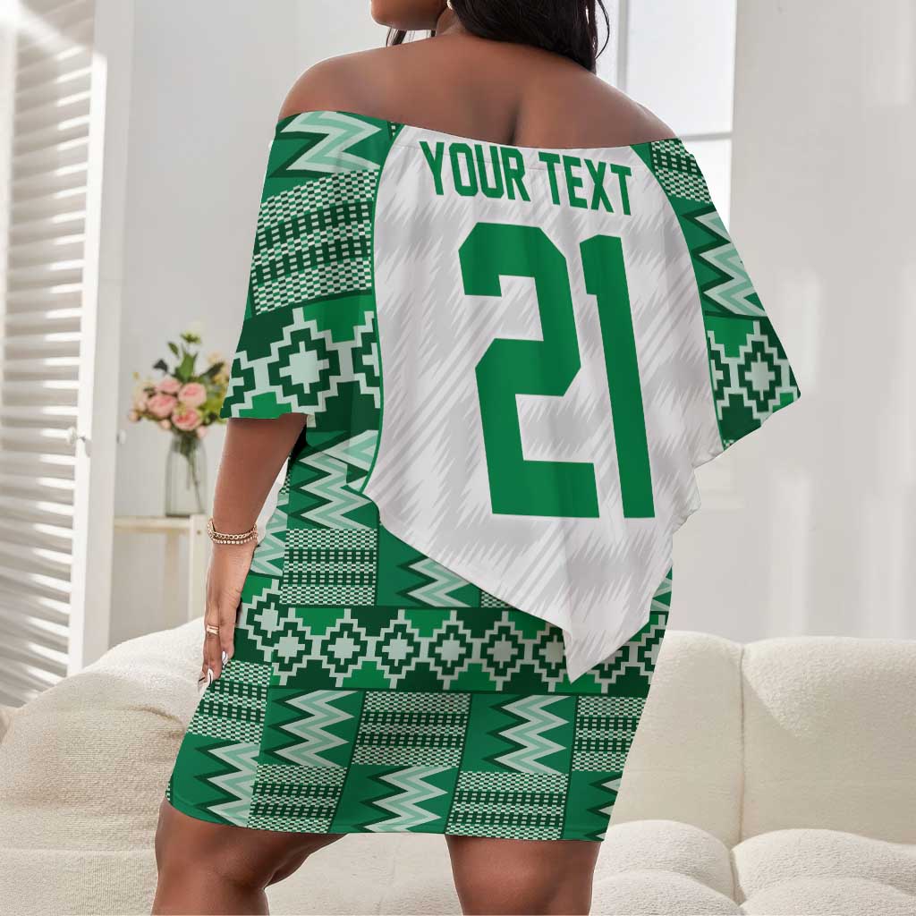 Custom Nigeria Super Eagles Off Shoulder Short Dress African Football Champions 2025