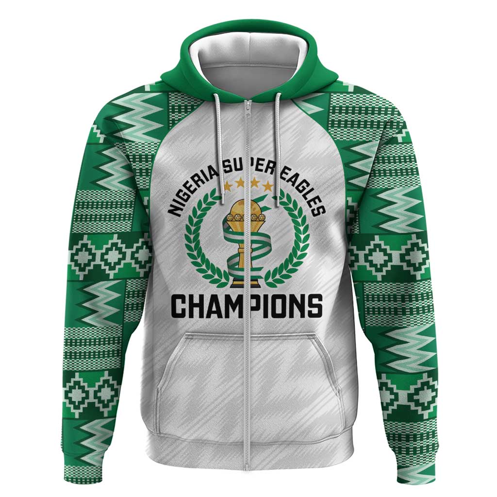 Custom Nigeria Super Eagles Zip Hoodie African Football Champions 2025