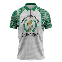 Custom Nigeria Super Eagles Zipper Polo Shirt African Football Champions 2025