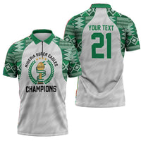 Custom Nigeria Super Eagles Zipper Polo Shirt African Football Champions 2025