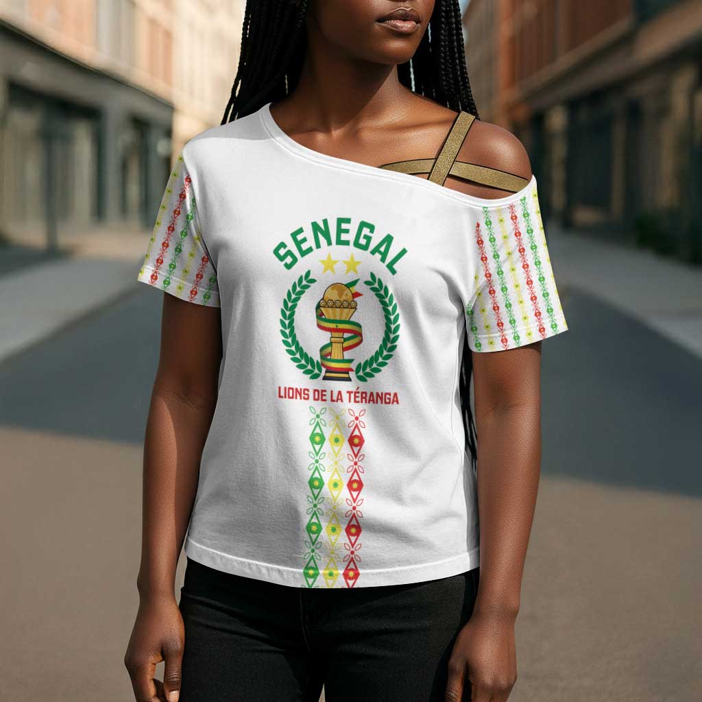 Custom Senegal Lions of Teranga Cross Shoulder Shirt African Football Champions 2025