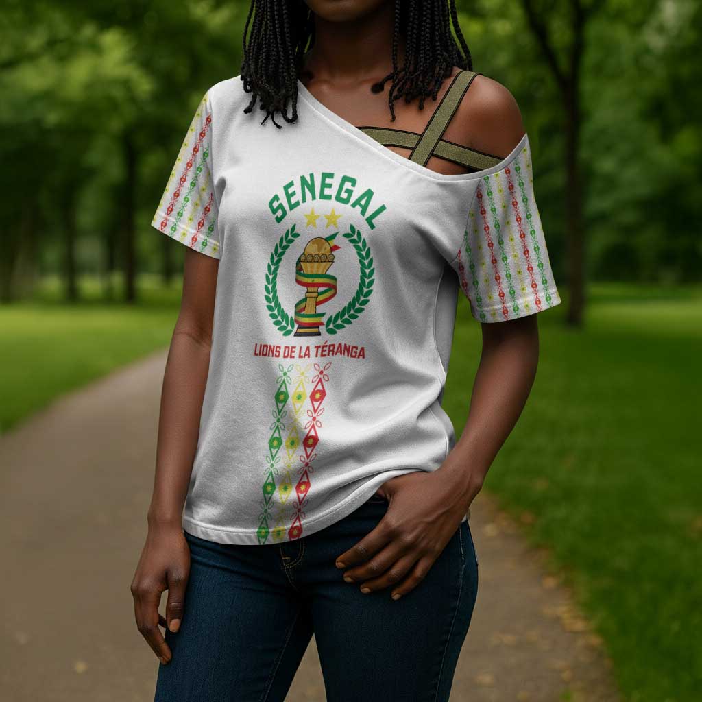 Custom Senegal Lions of Teranga Cross Shoulder Shirt African Football Champions 2025