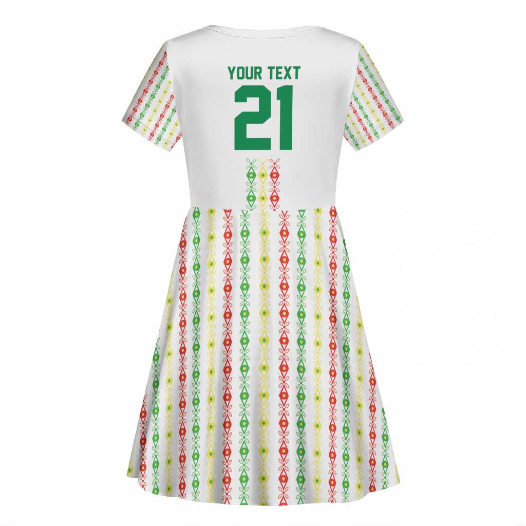 Custom Senegal Lions of Teranga Kid Short Sleeve Dress African Football Champions 2025