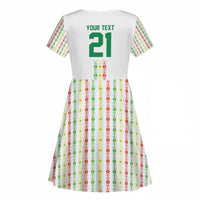 Custom Senegal Lions of Teranga Kid Short Sleeve Dress African Football Champions 2025