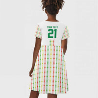 Custom Senegal Lions of Teranga Kid Short Sleeve Dress African Football Champions 2025