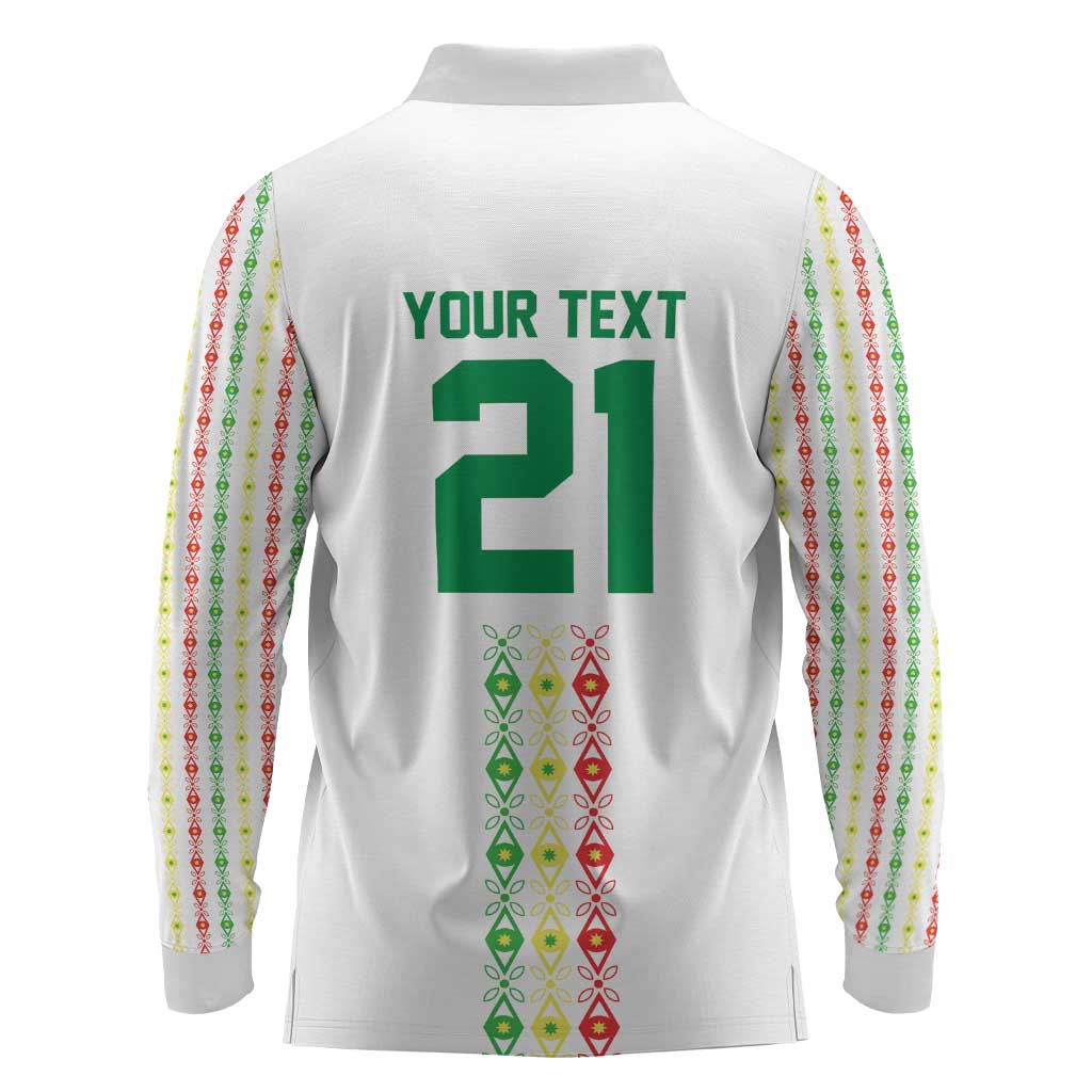 Custom Senegal Lions of Teranga Long Sleeve Polo Shirt African Football Champions 2025