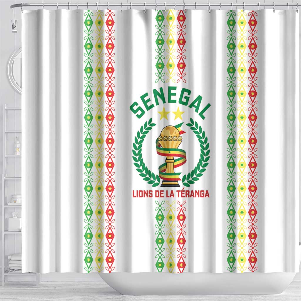 Senegal Lions of Teranga Shower Curtain African Football Champions 2025