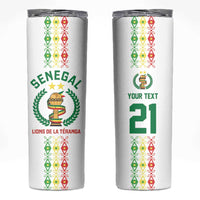 Custom Senegal Lions of Teranga Skinny Tumbler African Football Champions 2025