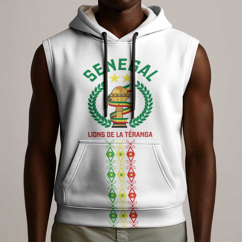 Custom Senegal Lions of Teranga Sleeveless Hoodie African Football Champions 2025