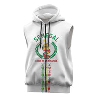 Custom Senegal Lions of Teranga Sleeveless Zip Hoodie African Football Champions 2025