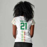 Custom Senegal Lions of Teranga Women V-Neck T-Shirt African Football Champions 2025