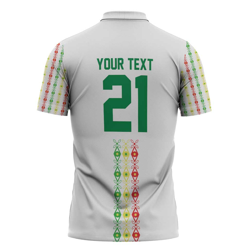 Custom Senegal Lions of Teranga Zipper Polo Shirt African Football Champions 2025