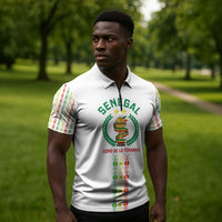 Custom Senegal Lions of Teranga Zipper Polo Shirt African Football Champions 2025