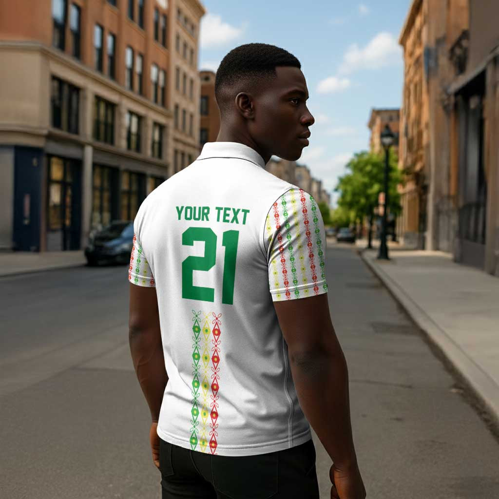 Custom Senegal Lions of Teranga Zipper Polo Shirt African Football Champions 2025