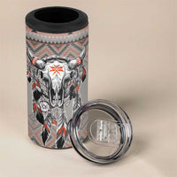 Native American Buffalo Skull 4 in 1 Can Cooler Tumbler with Dream Catchers Feathers