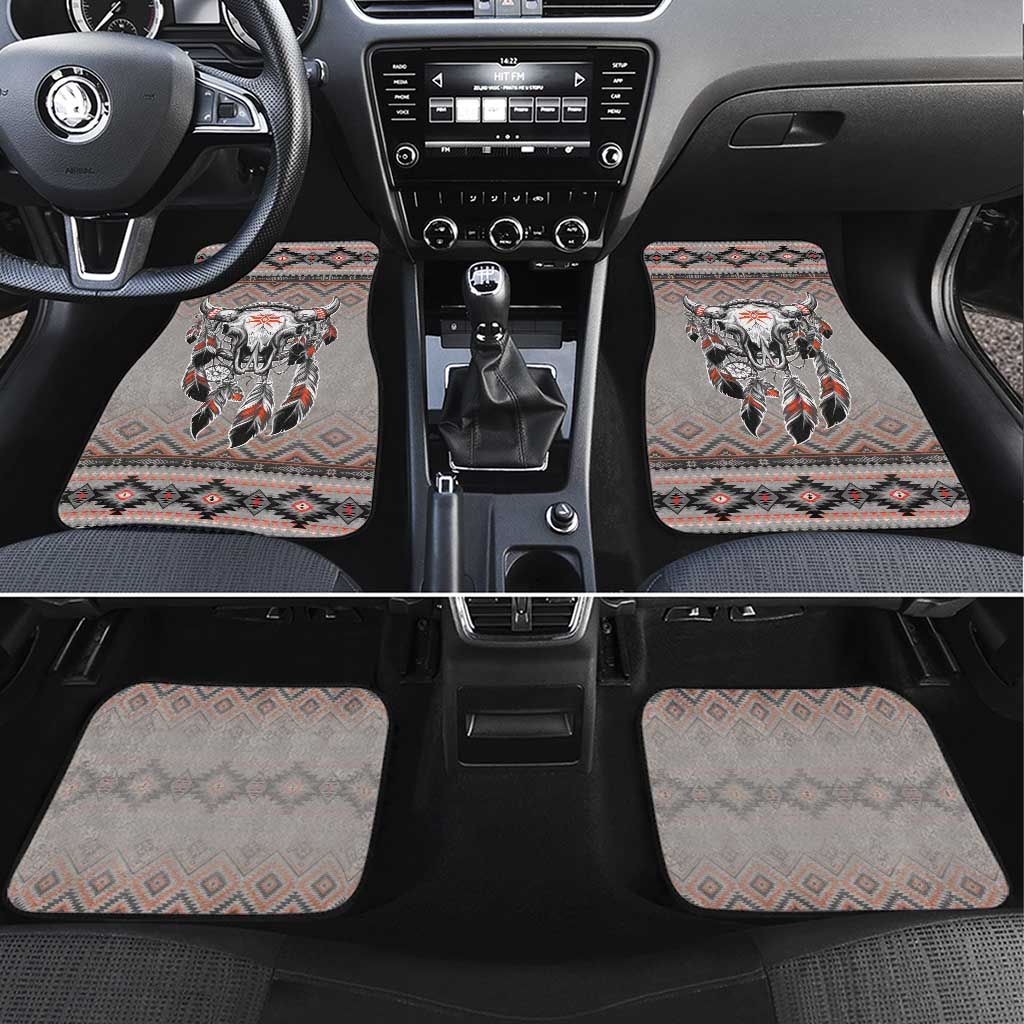 Native American Buffalo Skull Car Mats with Dream Catchers Feathers