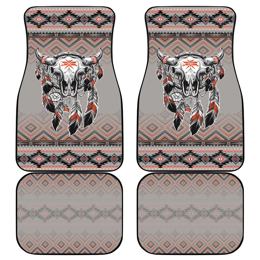 Native American Buffalo Skull Car Mats with Dream Catchers Feathers