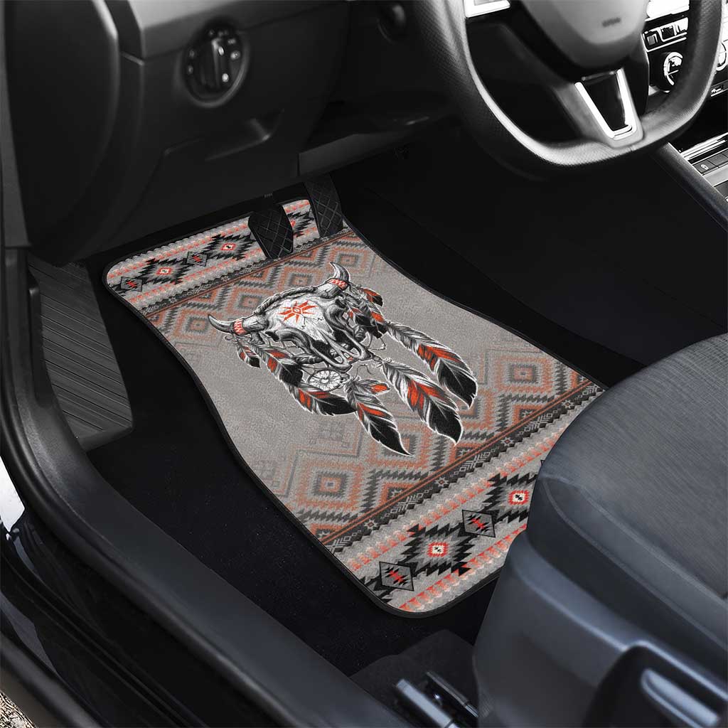 Native American Buffalo Skull Car Mats with Dream Catchers Feathers