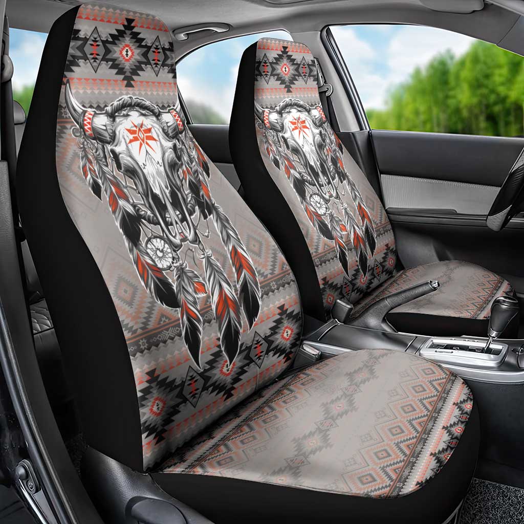 Native American Buffalo Skull Car Seat Cover with Dream Catchers Feathers