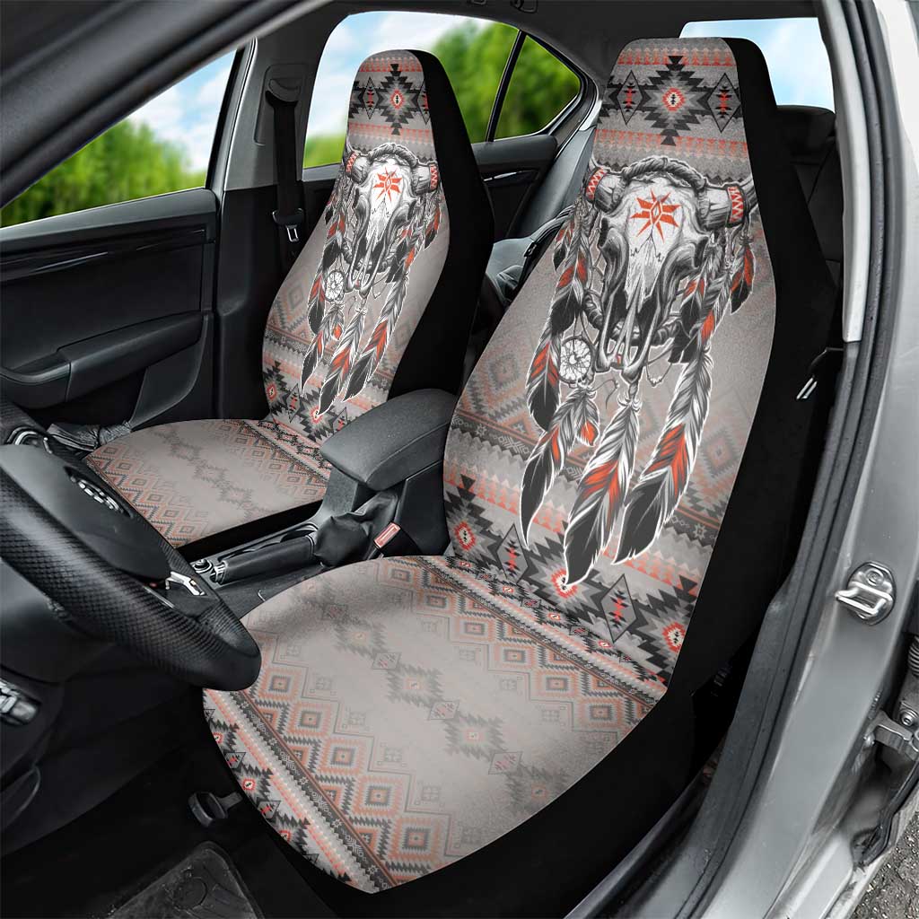 Native American Buffalo Skull Car Seat Cover with Dream Catchers Feathers
