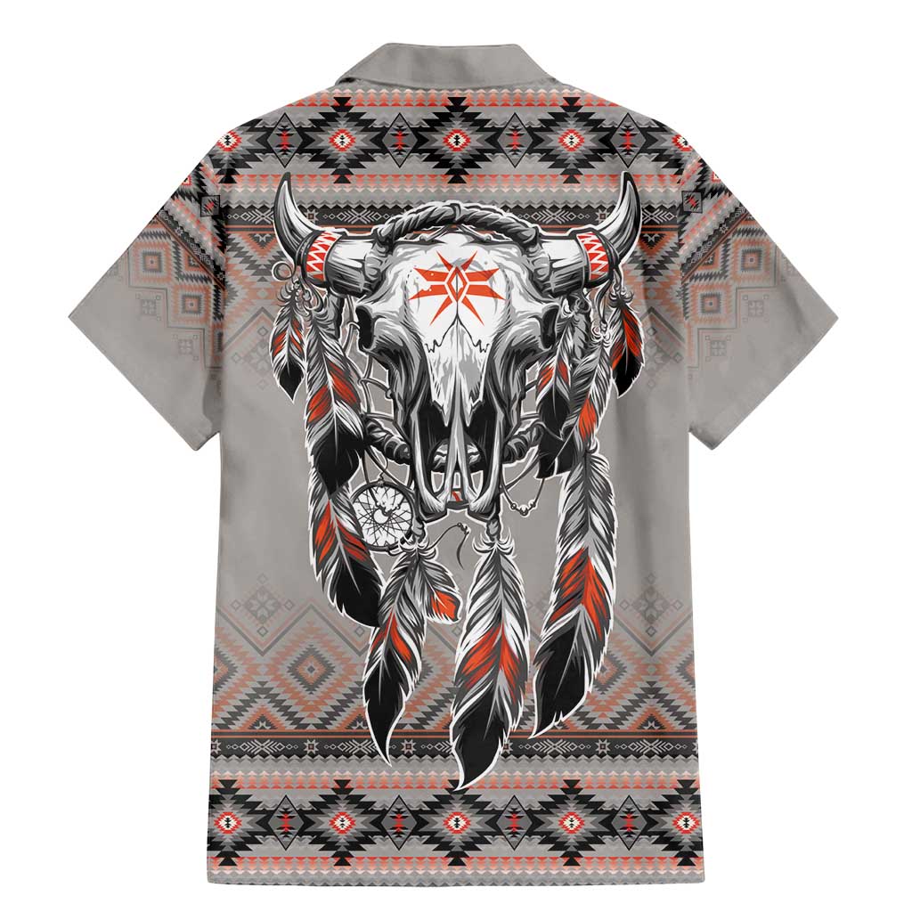 Native American Buffalo Skull Family Matching Mermaid Dress and Hawaiian Shirt with Dream Catchers Feathers