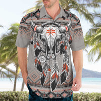 Native American Buffalo Skull Hawaiian Shirt with Dream Catchers Feathers