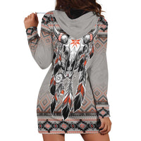 Native American Buffalo Skull Hoodie Dress with Dream Catchers Feathers