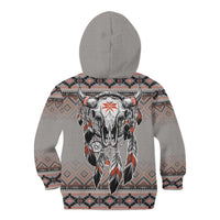 Native American Buffalo Skull Kid Hoodie with Dream Catchers Feathers