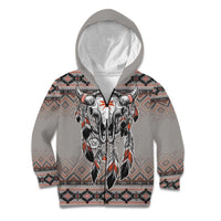 Native American Buffalo Skull Kid Hoodie with Dream Catchers Feathers