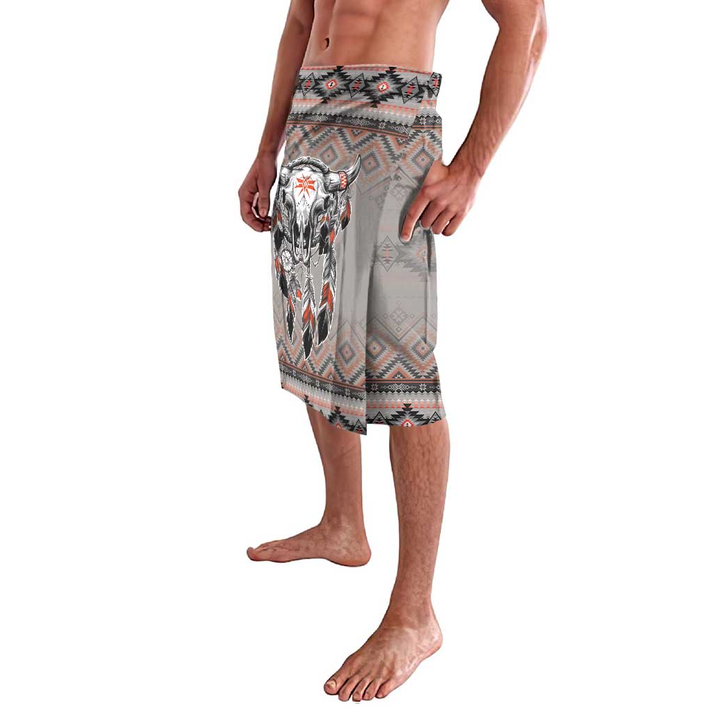 Native American Buffalo Skull Lavalava with Dream Catchers Feathers