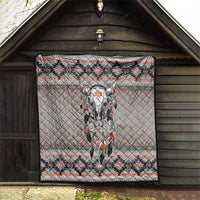 Native American Buffalo Skull Quilt with Dream Catchers Feathers
