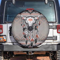 Native American Buffalo Skull Spare Tire Cover with Dream Catchers Feathers
