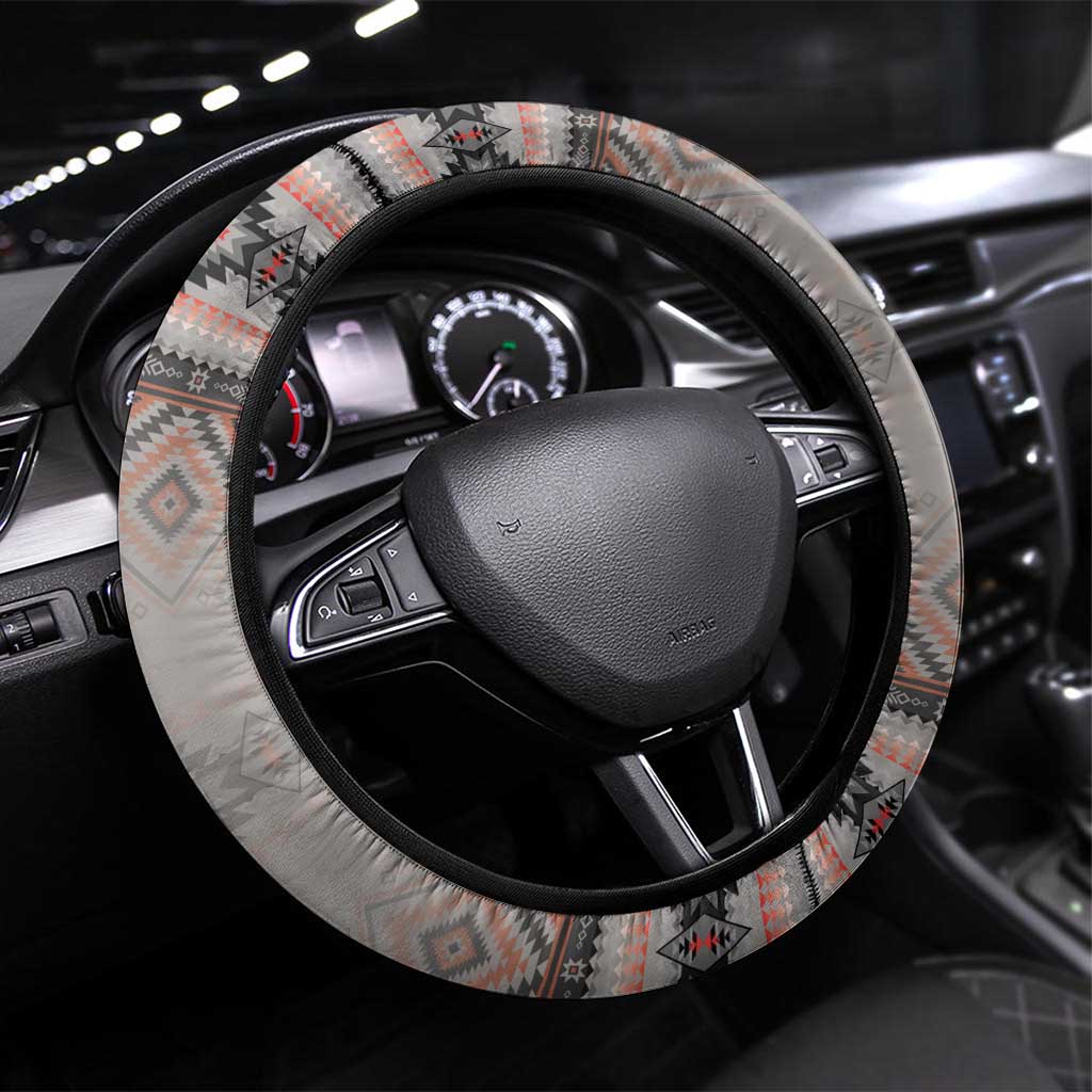 Native American Buffalo Skull Steering Wheel Cover with Dream Catchers Feathers