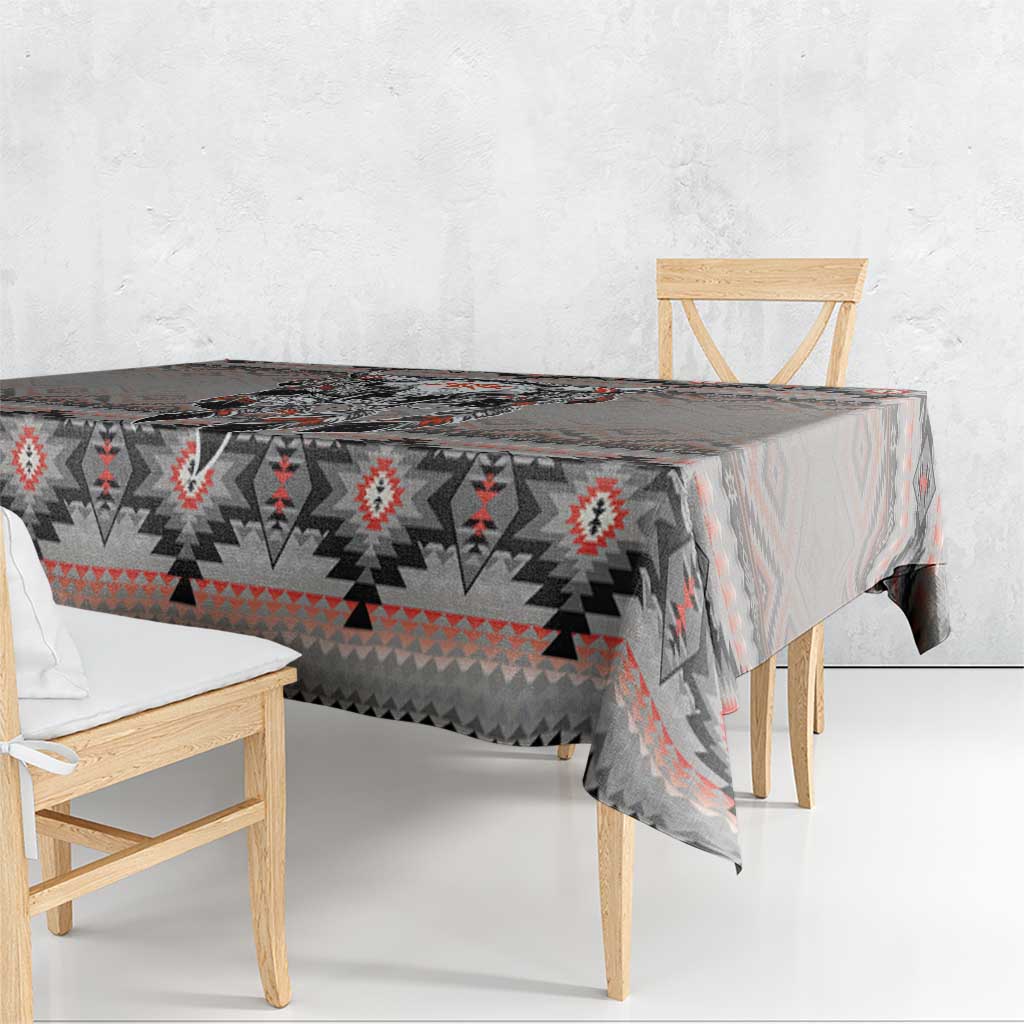 Native American Buffalo Skull Tablecloth with Dream Catchers Feathers