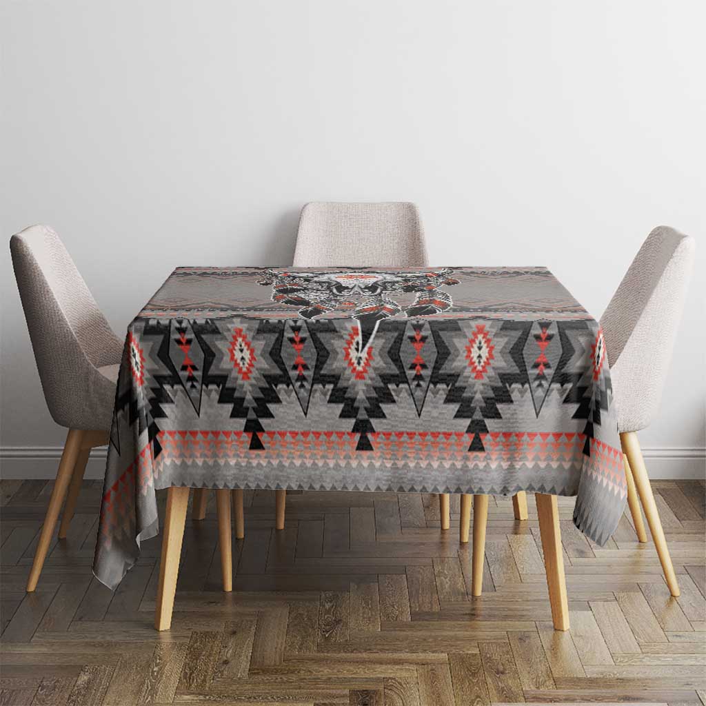 Native American Buffalo Skull Tablecloth with Dream Catchers Feathers