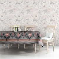 Native American Buffalo Skull Tablecloth with Dream Catchers Feathers