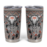 Native American Buffalo Skull Tumbler Cup with Dream Catchers Feathers