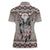 Native American Buffalo Skull Women Polo Shirt with Dream Catchers Feathers