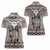 Native American Buffalo Skull Women Polo Shirt with Dream Catchers Feathers