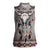 Native American Buffalo Skull Women Sleeveless Polo Shirt with Dream Catchers Feathers