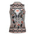Native American Buffalo Skull Women Sleeveless Polo Shirt with Dream Catchers Feathers