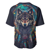 Native American Wolves Baseball Jersey with Dream Catchers Feathers