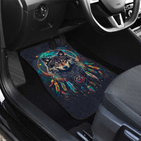 Native American Wolves Car Mats with Dream Catchers Feathers