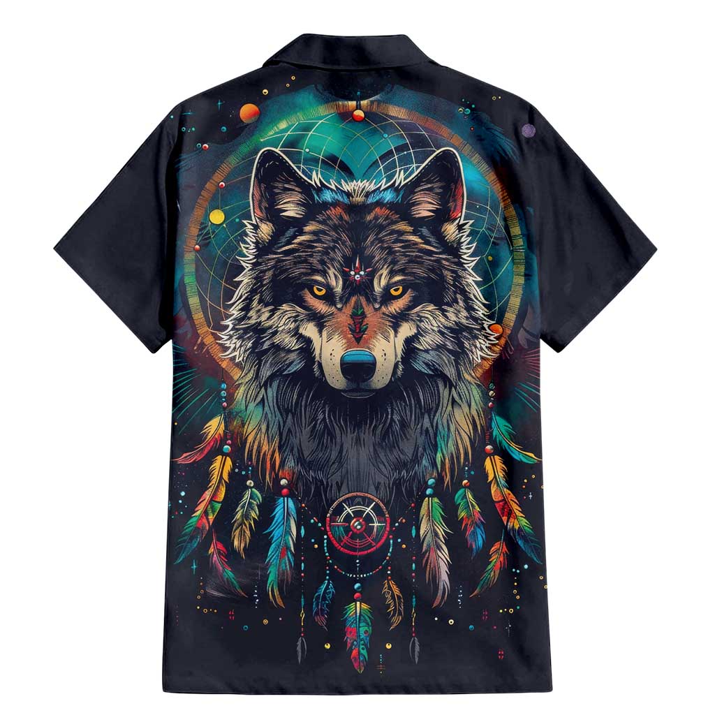 Native American Wolves Family Matching Mermaid Dress and Hawaiian Shirt with Dream Catchers Feathers
