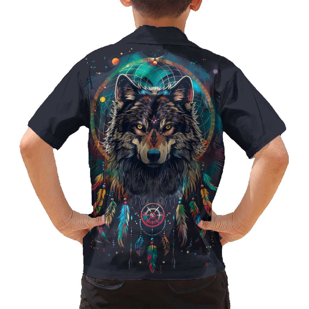 Native American Wolves Family Matching Puletasi and Hawaiian Shirt with Dream Catchers Feathers