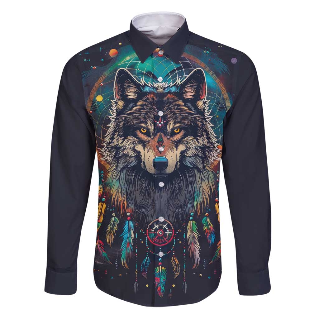 Native American Wolves Family Matching Puletasi and Hawaiian Shirt with Dream Catchers Feathers