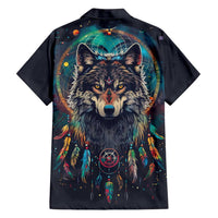 Native American Wolves Family Matching Tank Maxi Dress and Hawaiian Shirt with Dream Catchers Feathers