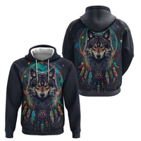 Native American Wolves Hoodie with Dream Catchers Feathers